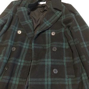 Green and black plaid jacket